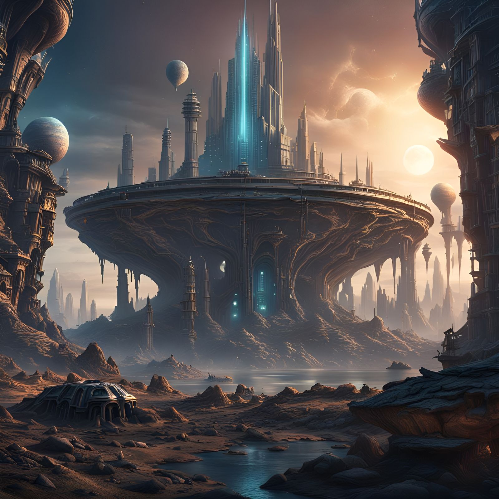 Fantastical Alien City Concept Art