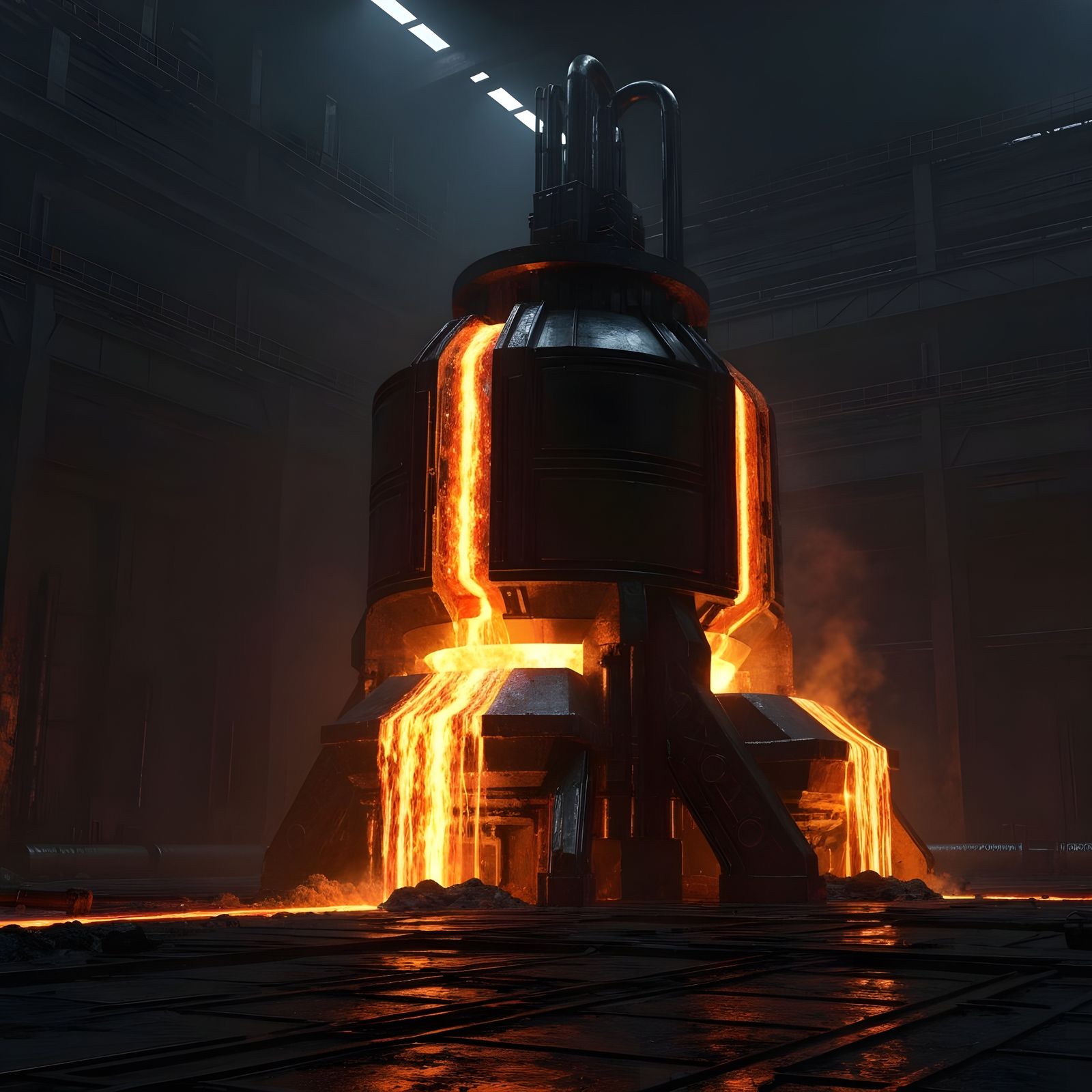 Technological Black Furnace in Dark Foundry: Sci-Fi Art