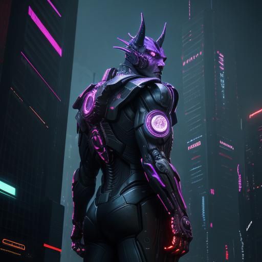 Cyberpunk Neon Creature Rampage in Firelight