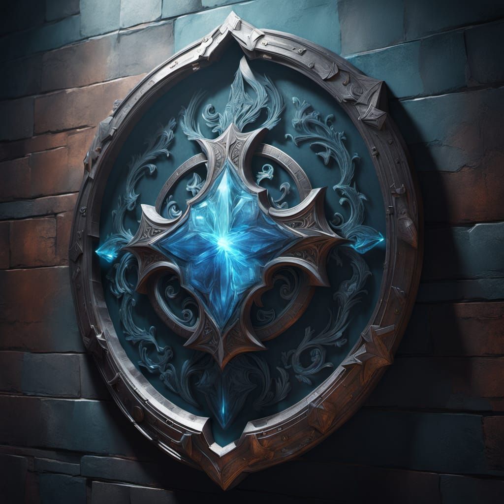 Crystal Battle Shield in Cyberpunk Style