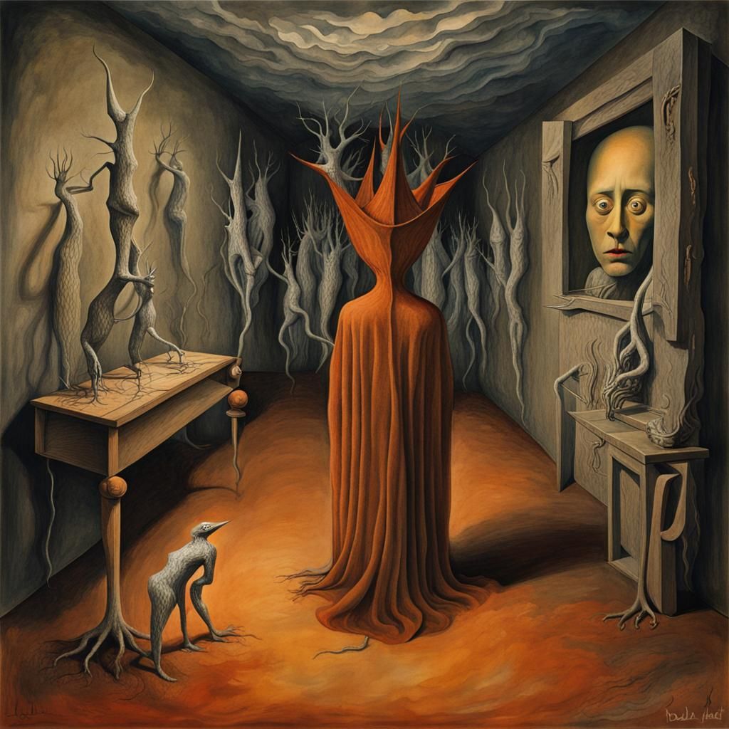 Dreamlike Movements: Surrealist Art in Watercolor Style