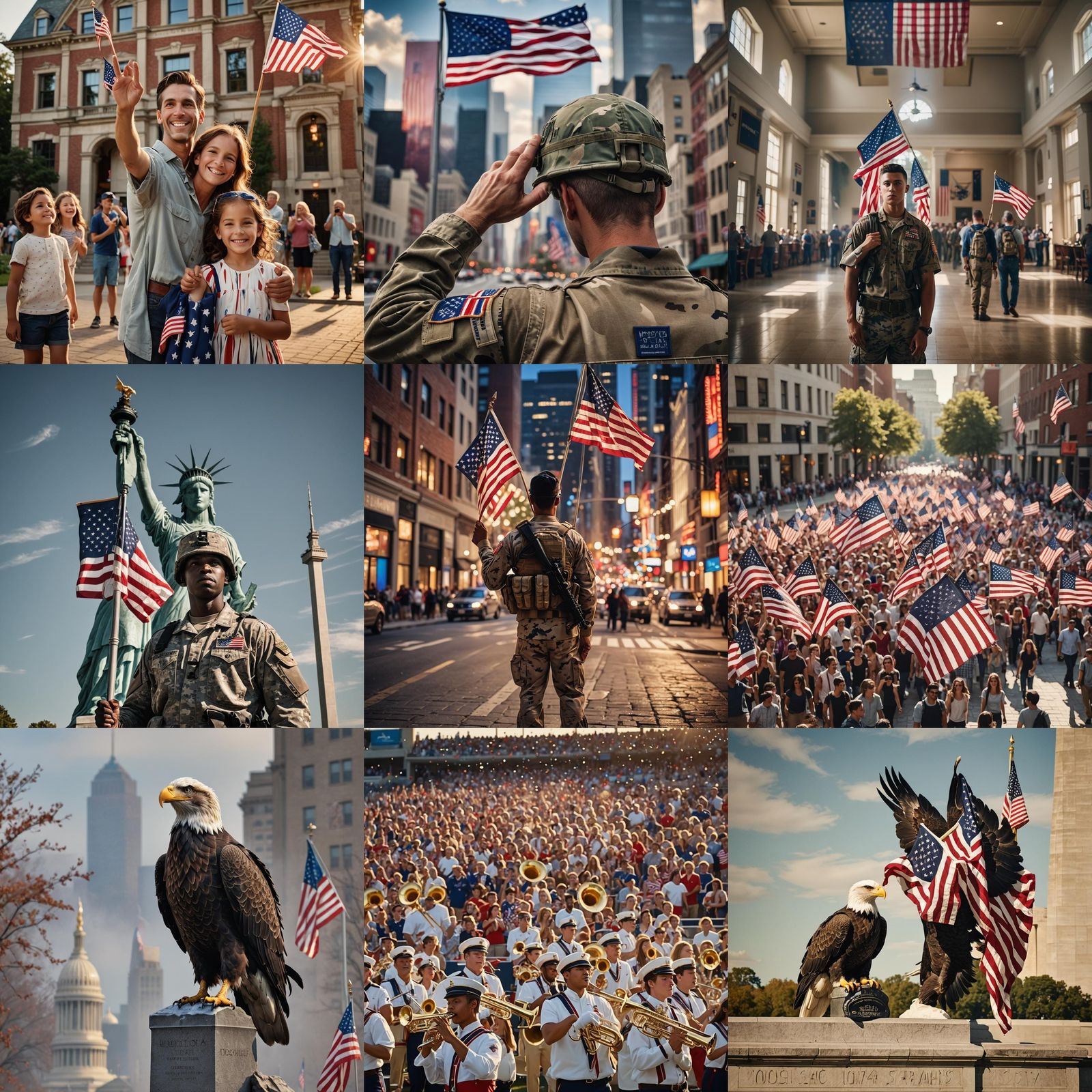 Patriotic Theme in Photo Realistic Scene