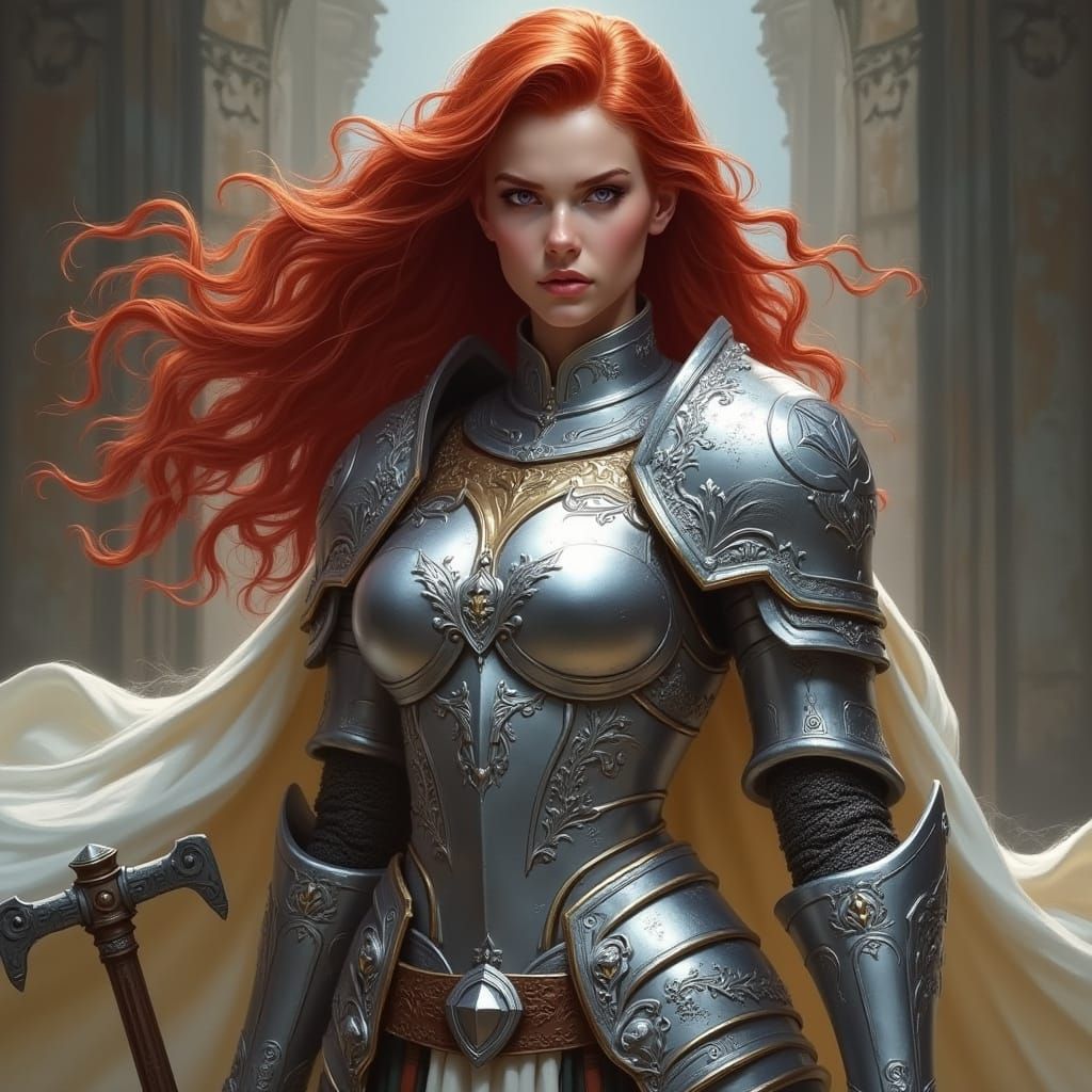 Baroque Fantasy Paladin with Inner Fire