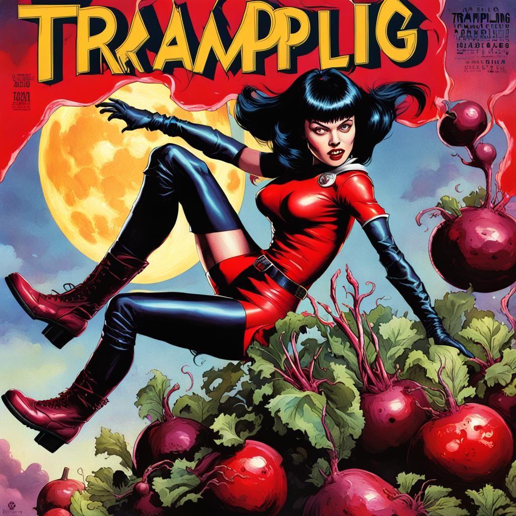 Vampirella Trampling Beets on Mercury, Magazine Cover Art