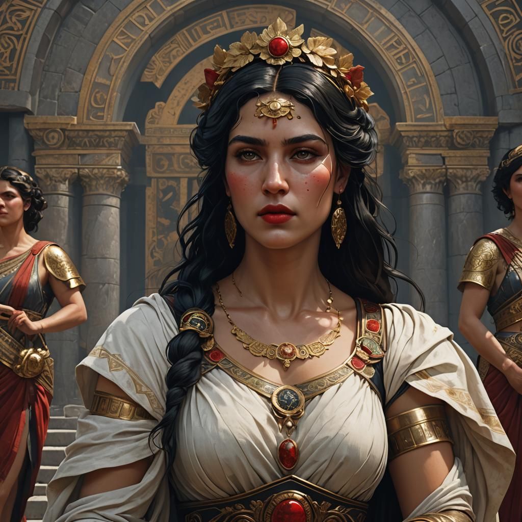 Ancient Greek Patrician Woman, Dark Fantasy Concept Art