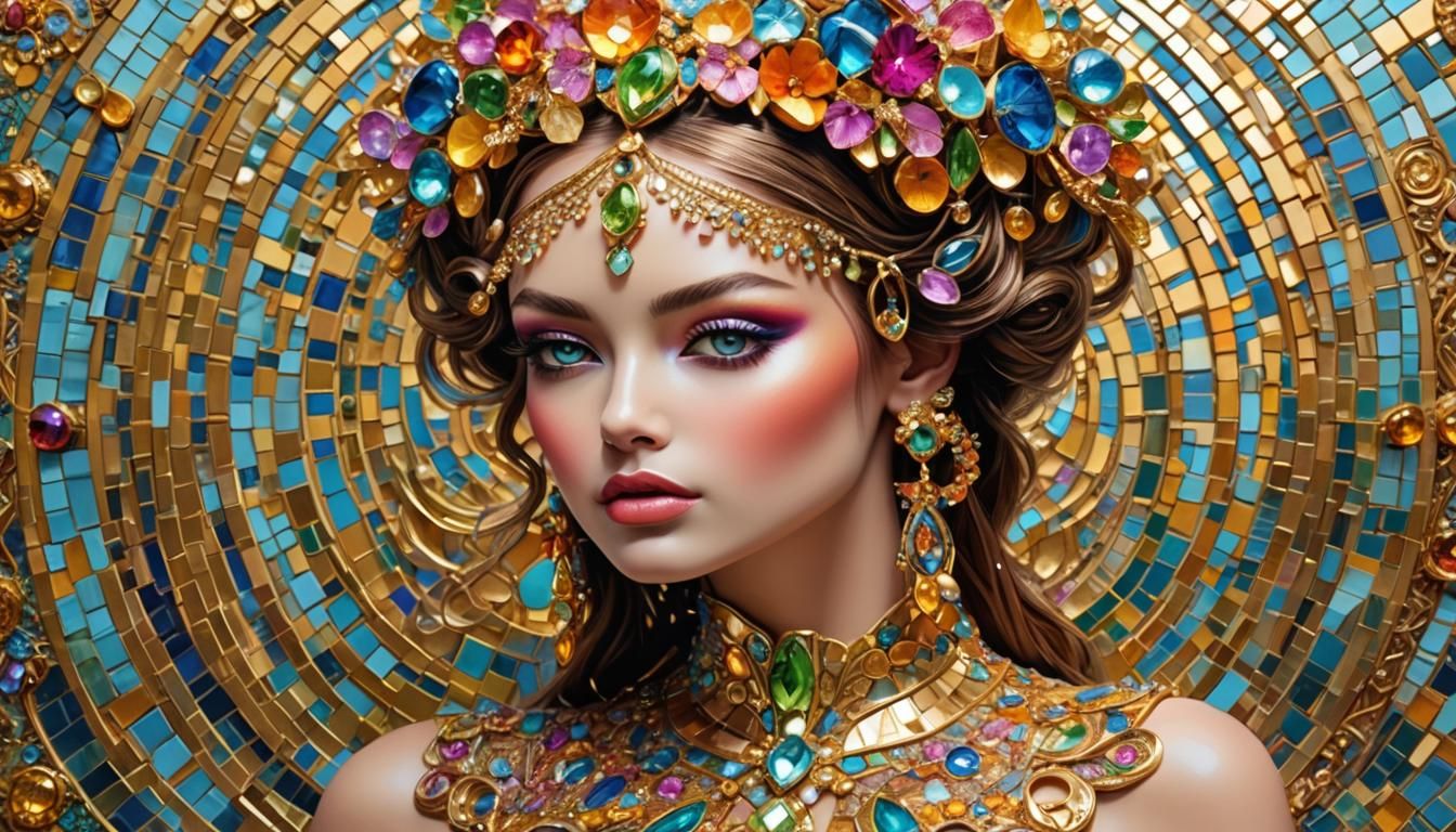 Glamorous Futuristic Supermodel Portrait in Vibrant Colors