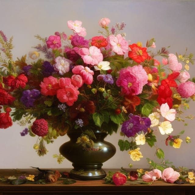 Hyperrealistic Cat with Winter Flowers and Dramatic Lighting