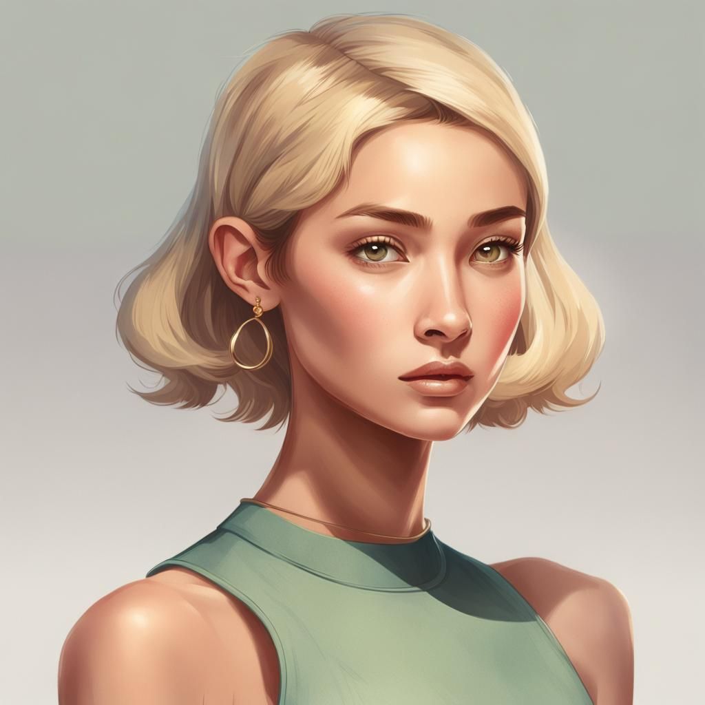 Hyperrealistic Portrait of a Fit Woman in Hoodie