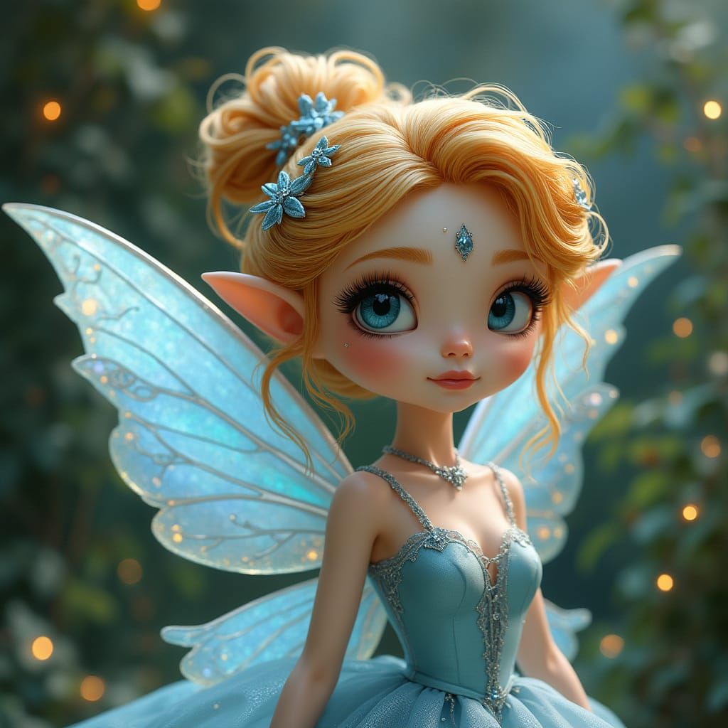 Regal Fairy Queen in Whimsical, Hyper-Realistic Chalk Art