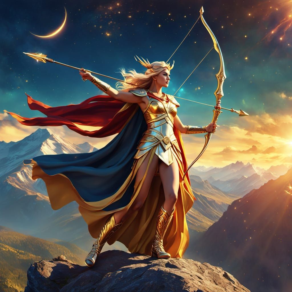Sagittarius Goddess in Fantasy Digital Art