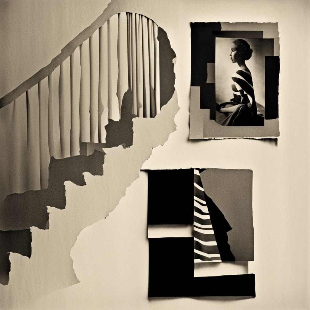 Minimalist Stairwell Collage in Shadow Play