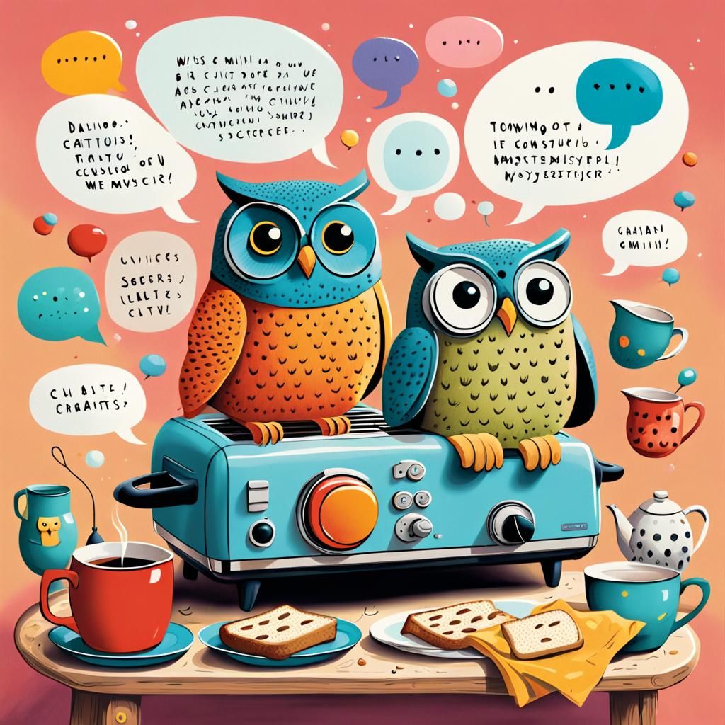Chatting Toaster and Friends: Humorous Illustrations