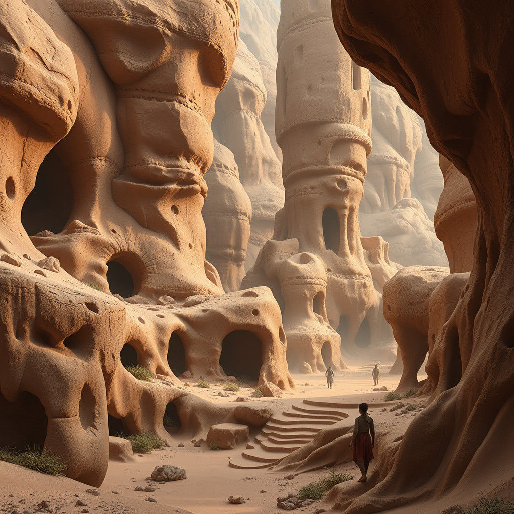 Earthy Organic Forms in Matte Digital Painting