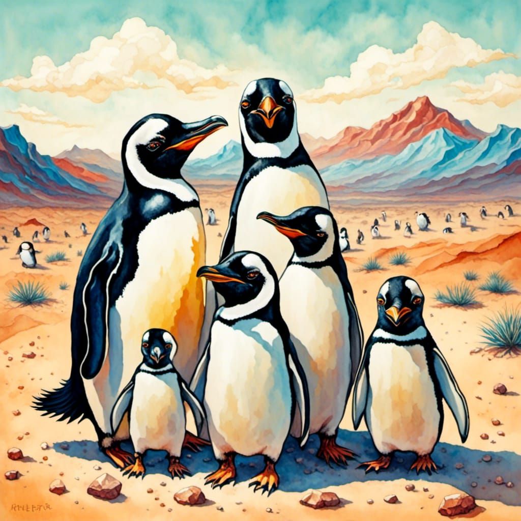 Penguin Family's Desert Holiday