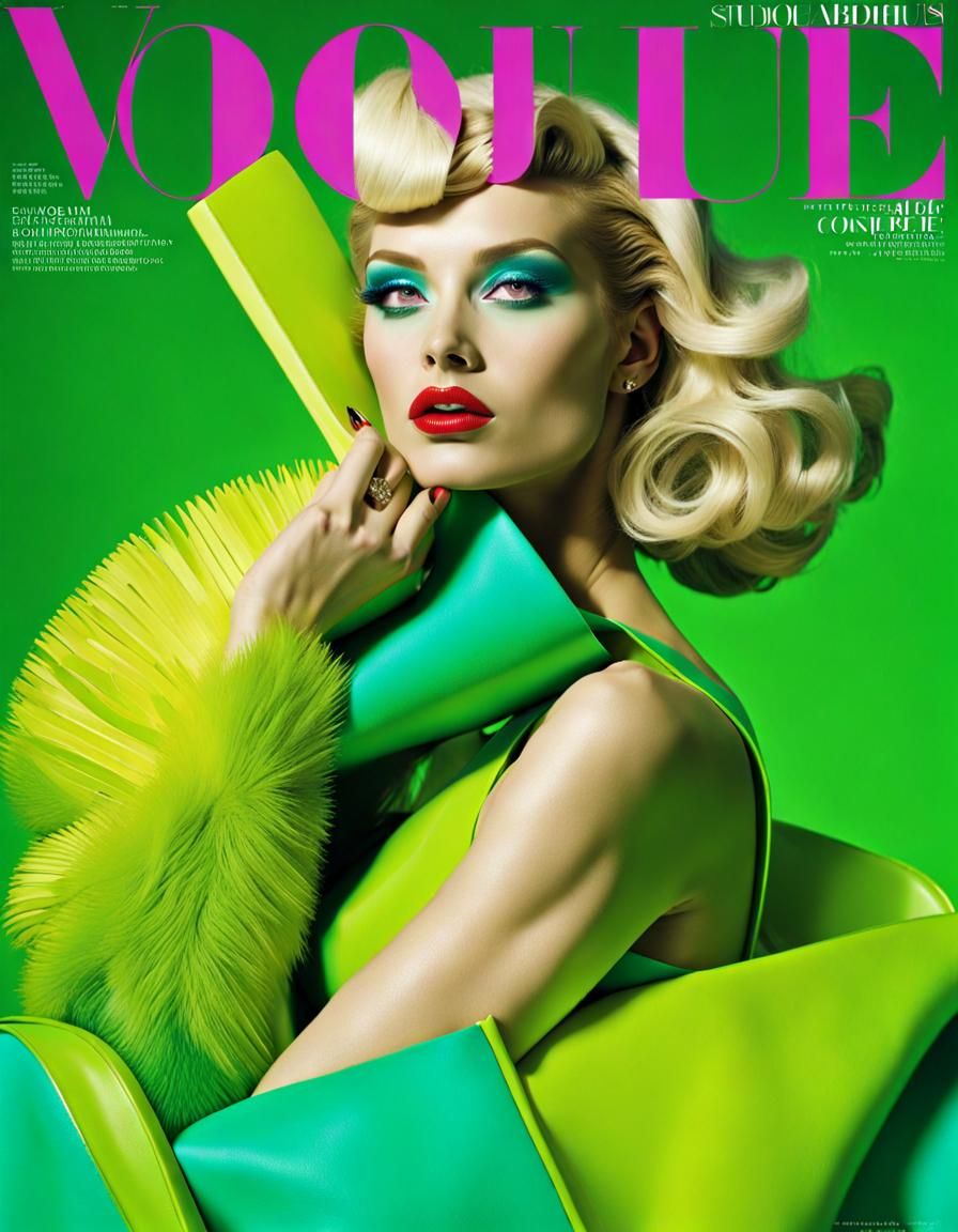 Glamorous Blonde Portrait in Surreal Editorial Style