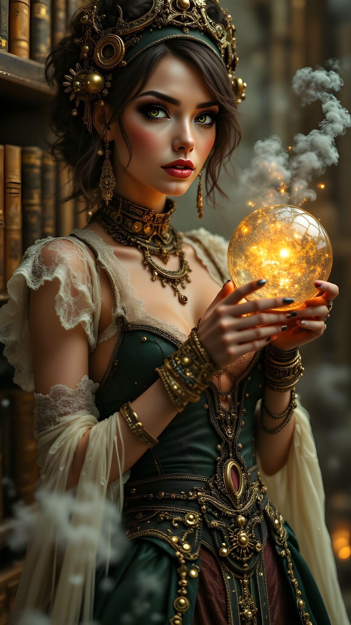 Victorian Clockwork Automaton in Art Nouveau Style