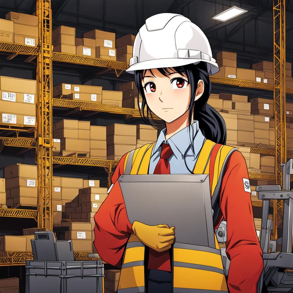 Anime Style Woman Worker in Manga Key Visual