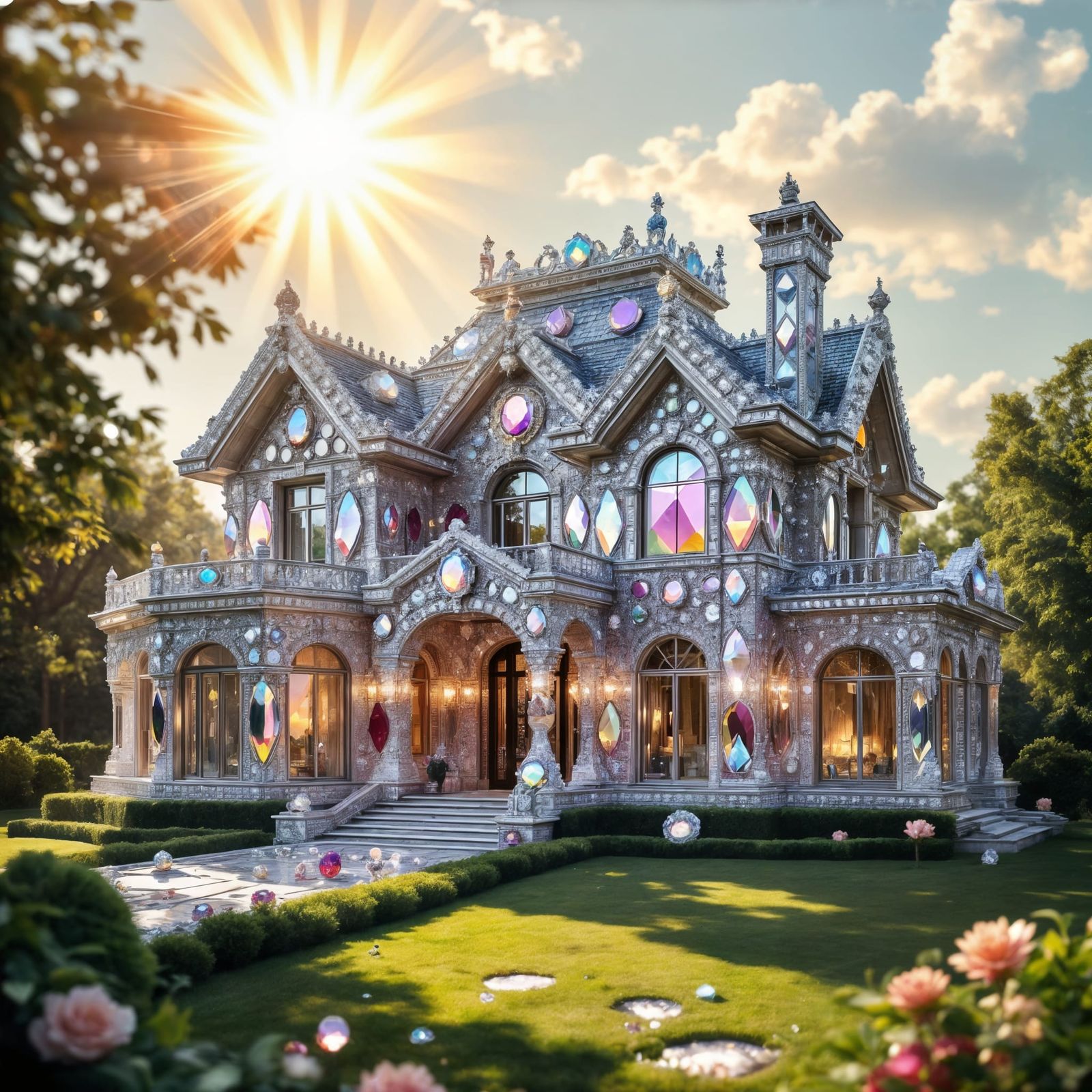 Diamond Mansion: Double Exposure Collage Art