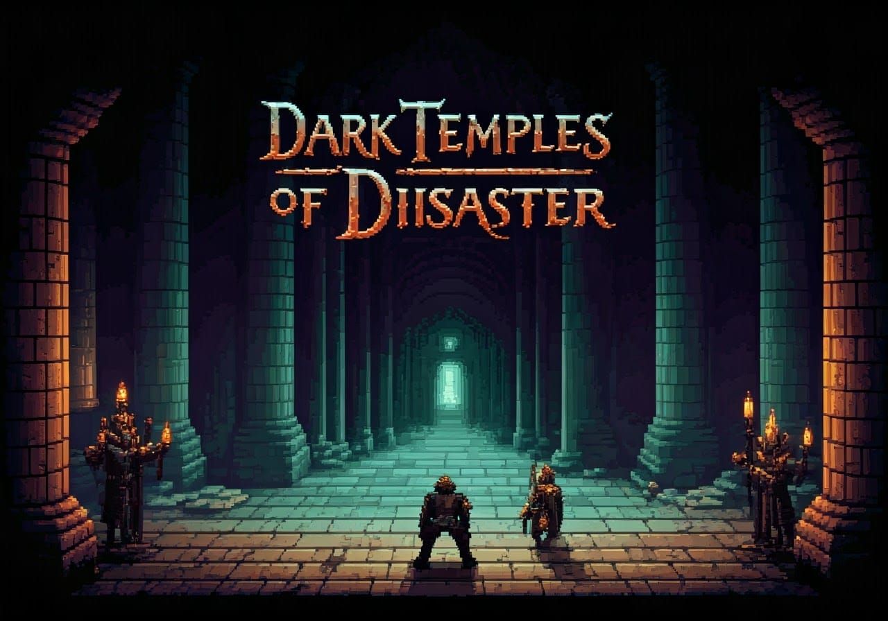 Dark Temples of Disaster in Pixel Art Style