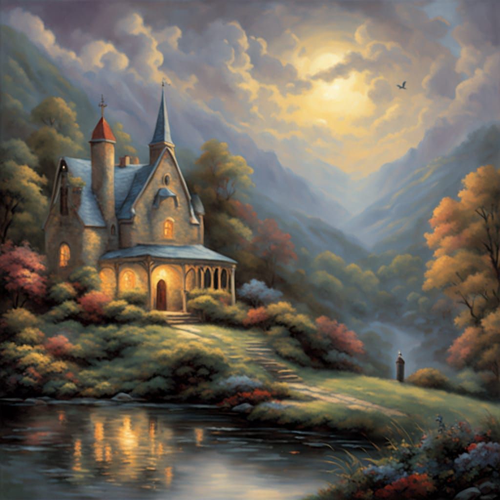 Surreal Martyrdom Scene in Anime-Inspired Art Style