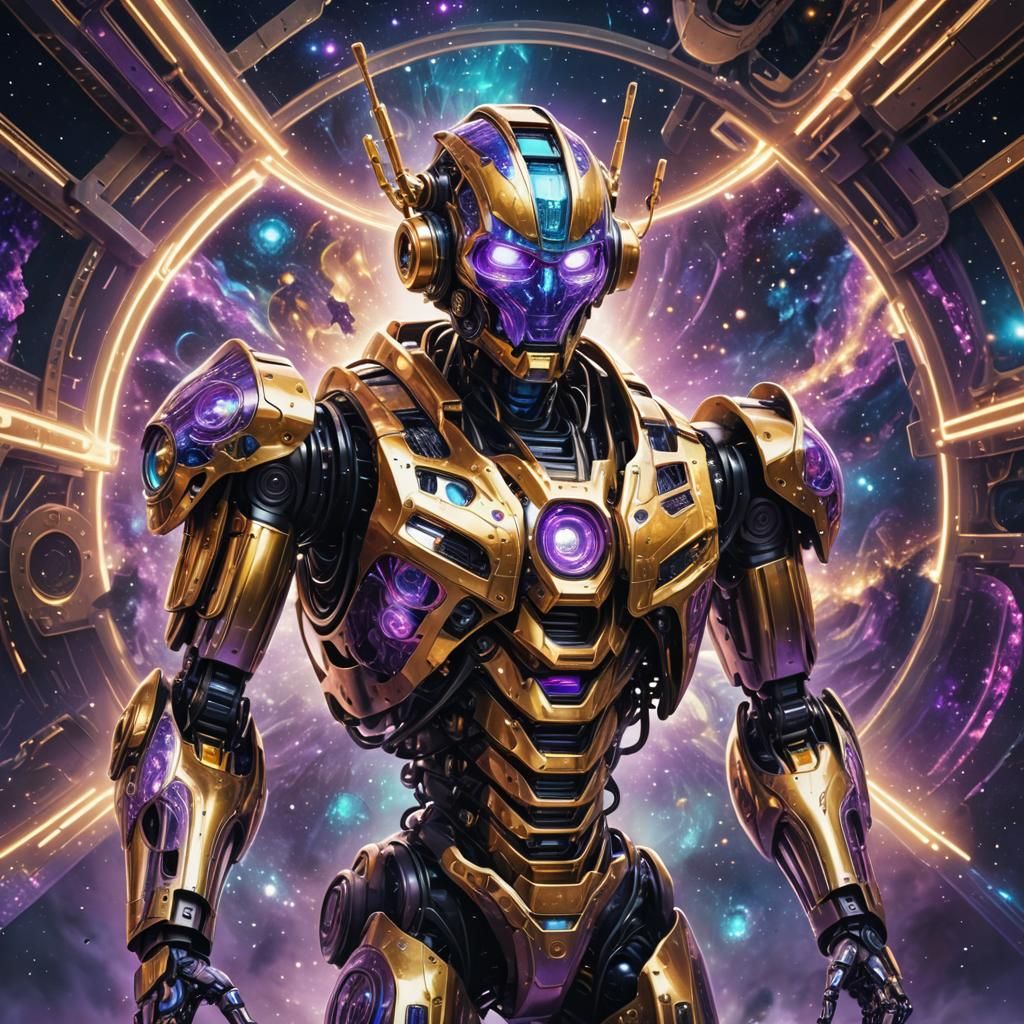 Sci-Fi Robot Emerges from Astral Portal