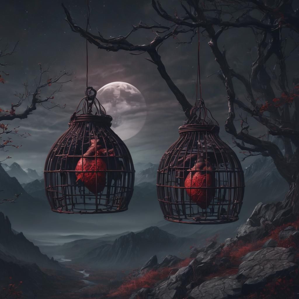 Anatomical Lungs in Gloomy Highlands: Fantasy Art