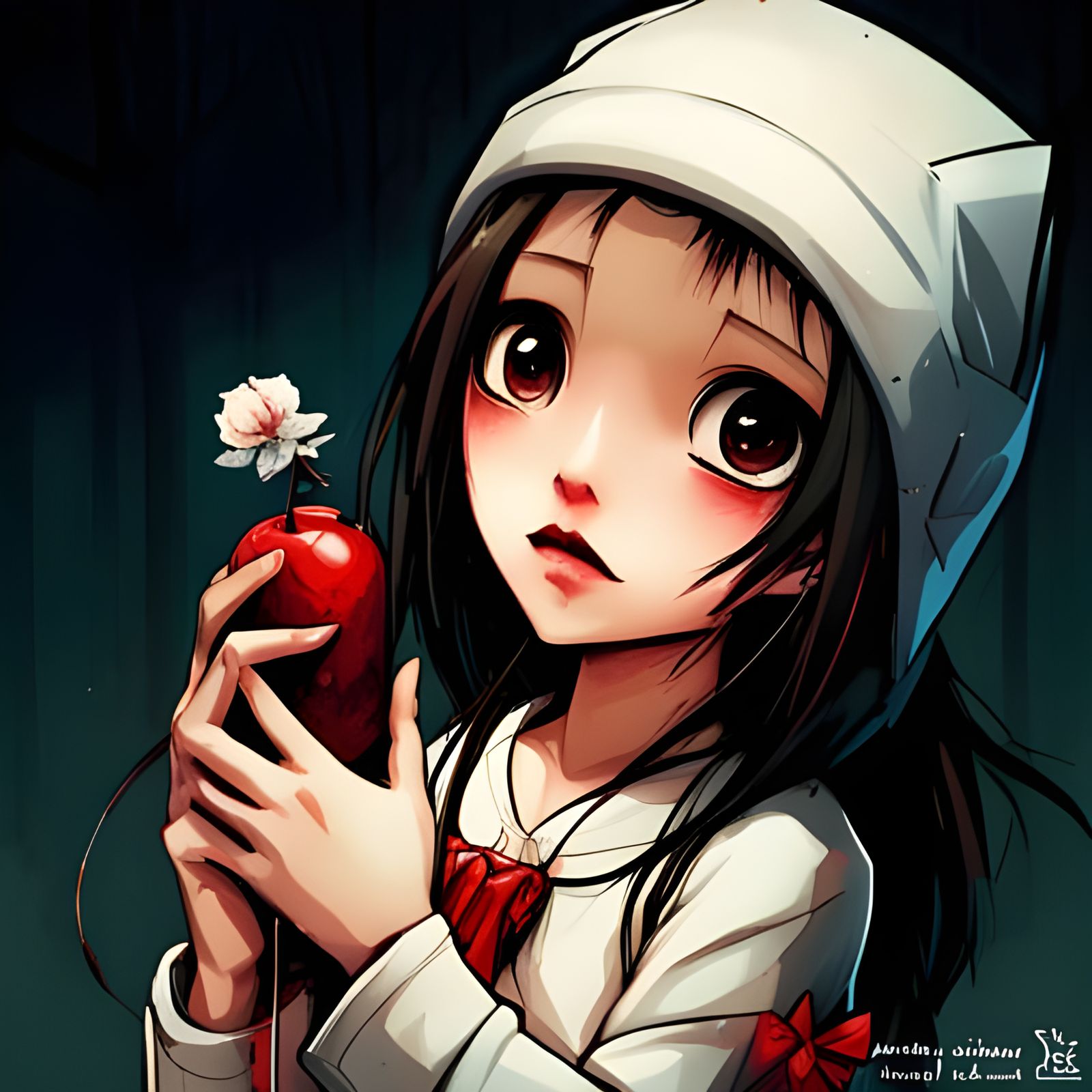 Gothic Vampire Girl Portrait in Digital Art Style