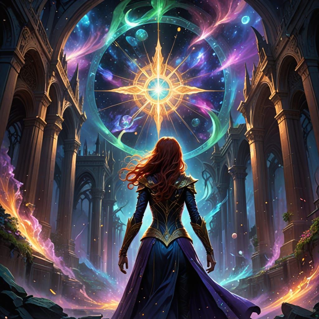 Cosmic Cathedral: Aurora Receives Starfire in Ethereal Digit...