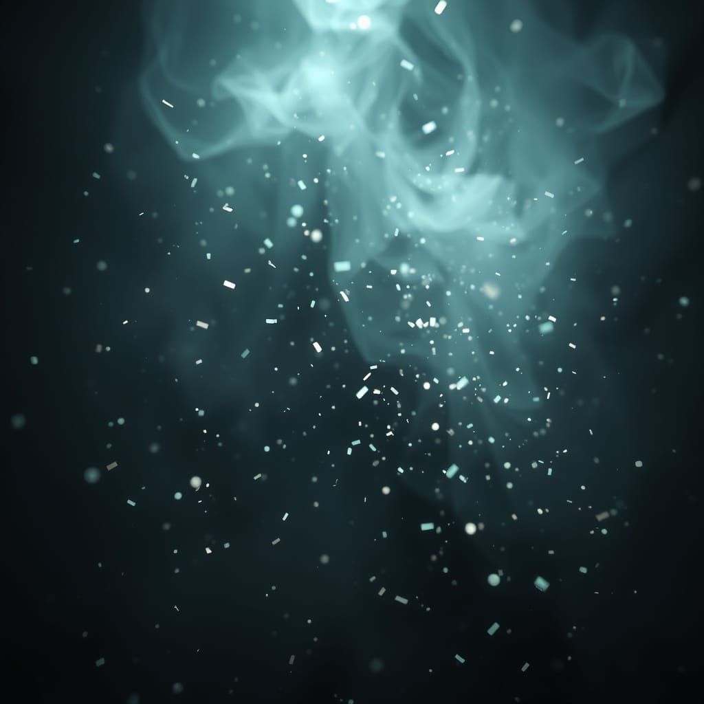 Ethereal Confetti Dance in Spectral Atmosphere