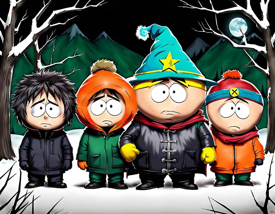 South Park Reimagined in Tim Burton's Style