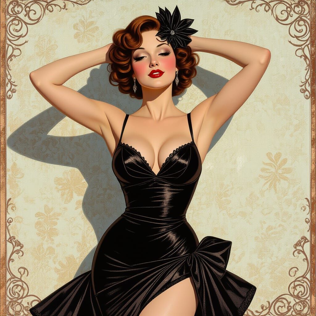 Burlesque Cabaret Dancer in Shabby Chic Style