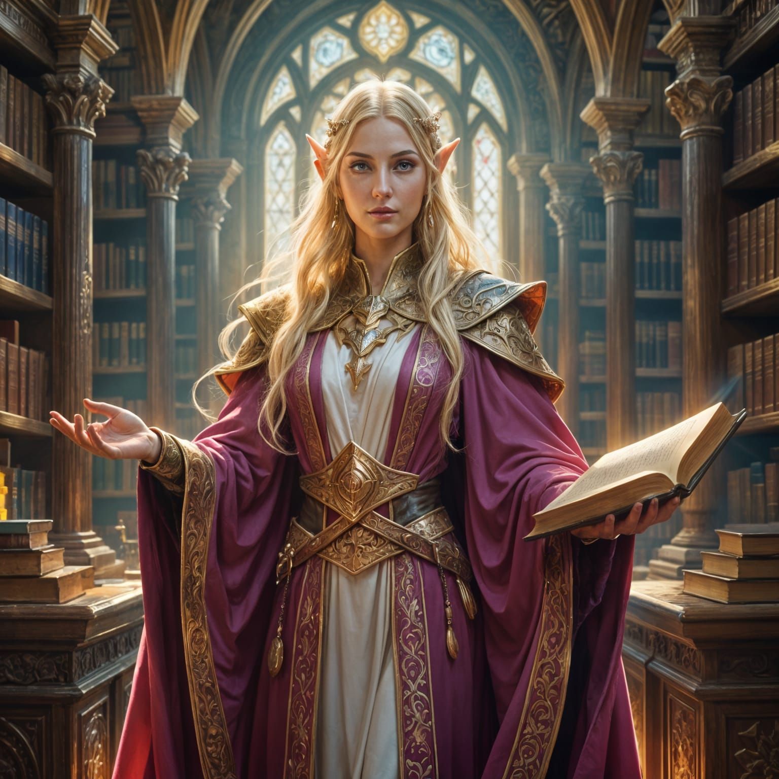 High Elf Wizard in Elaborate Robes