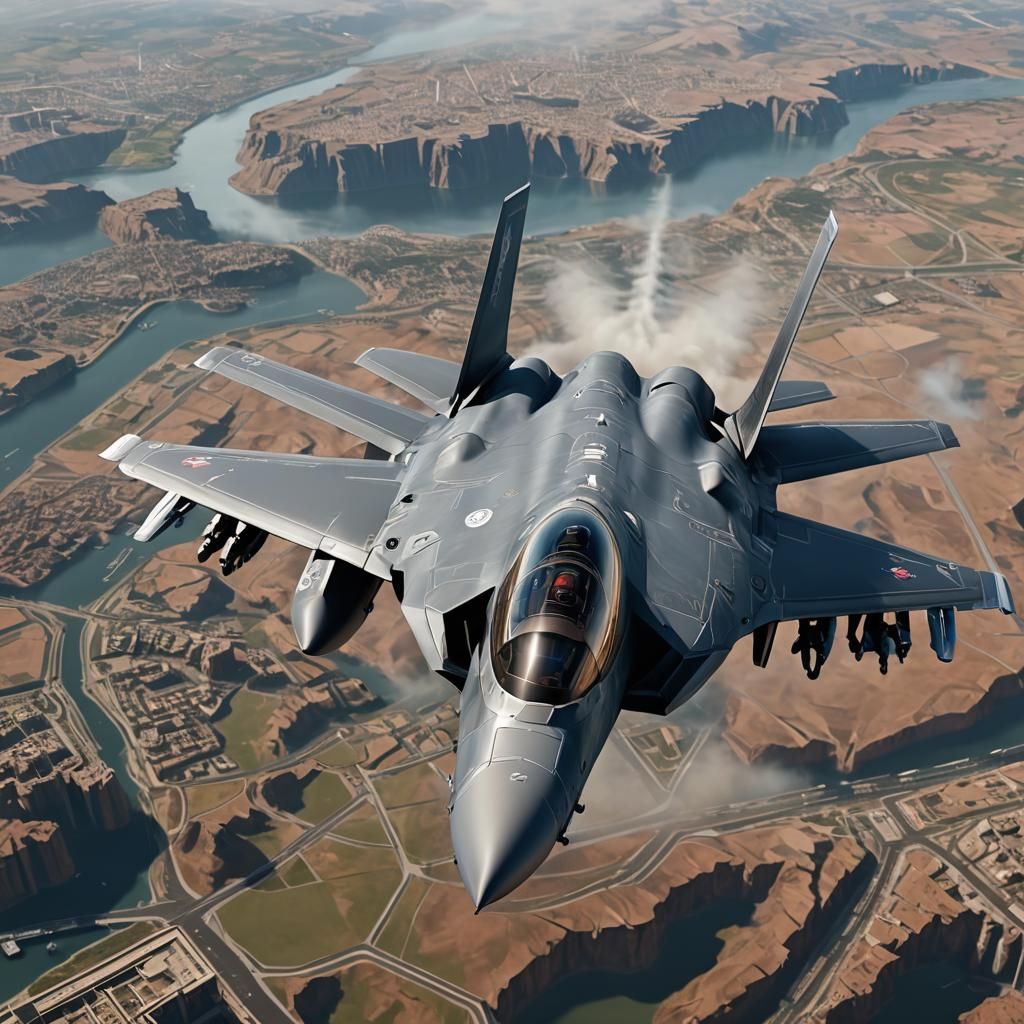 Pope Piloting F-35 Jet in Detailed Matte Painting