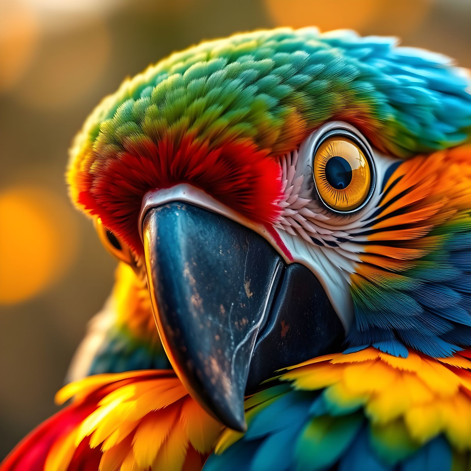Vibrant Parrot Portrait in Ultra-Realistic Detail