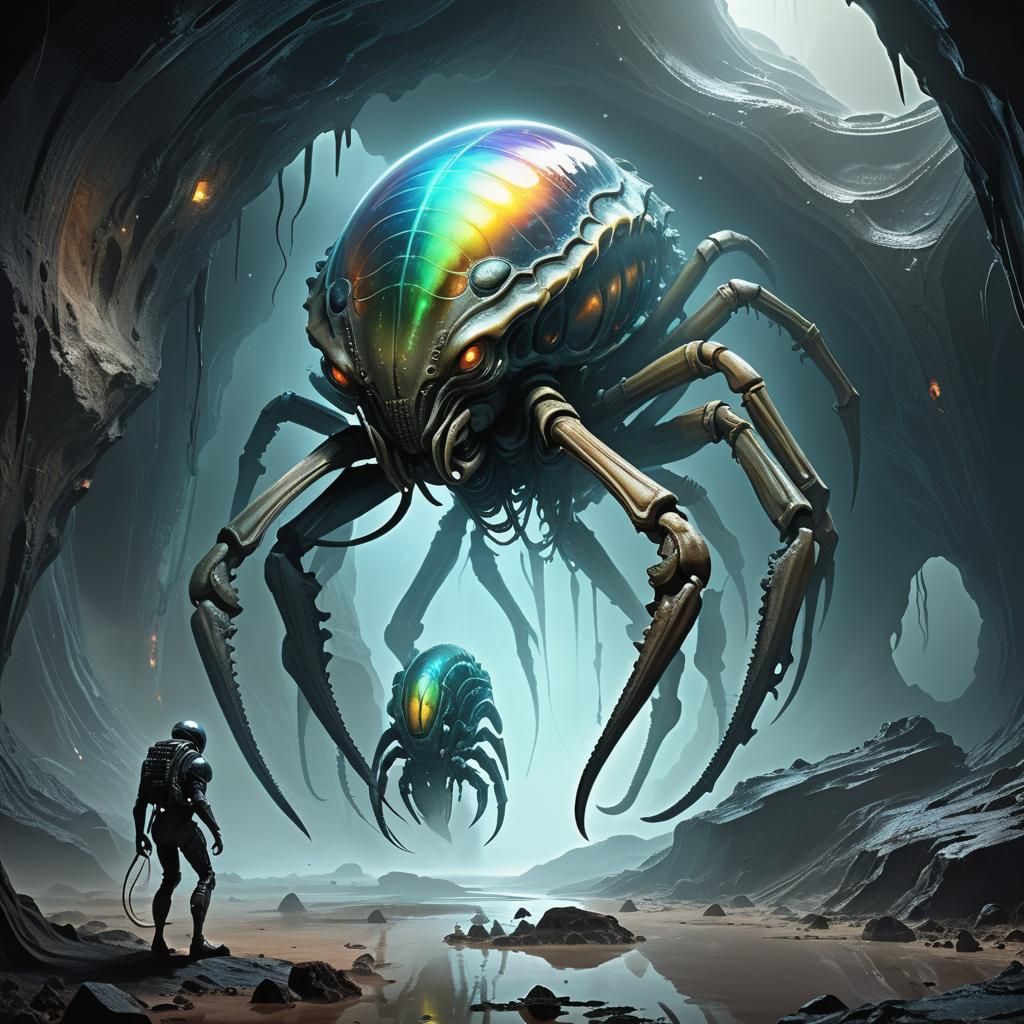 Biomechanical Alien Emerges on Exoplanet in Giger Style