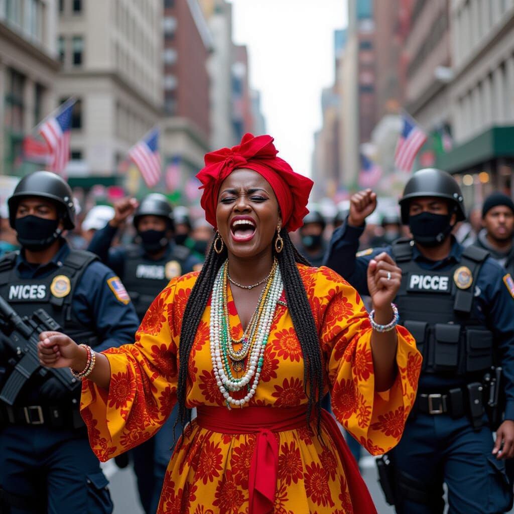 Haitian Protest in NYC: Street Art Clash