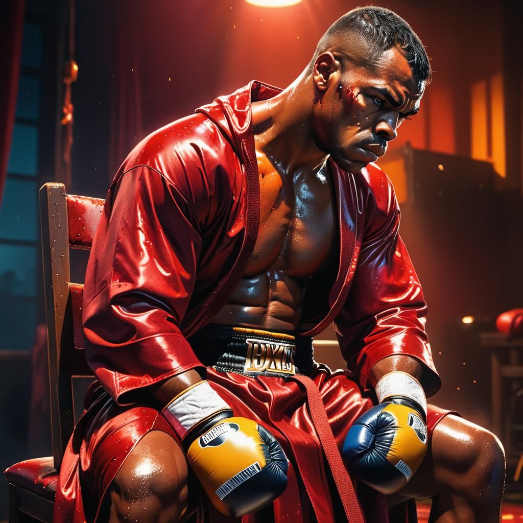 Hyperrealistic Boxer in Dramatic Concept Art