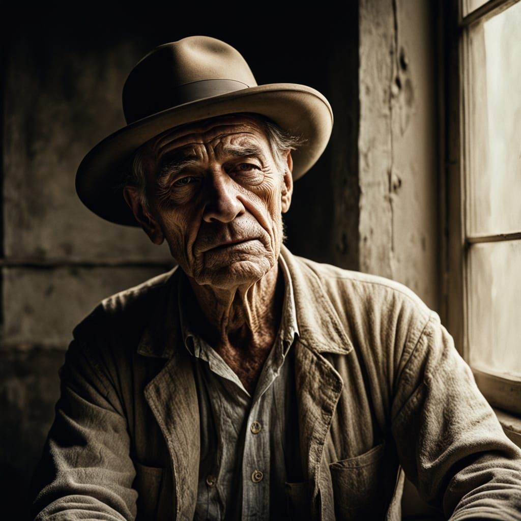 Dust Bowl Man in the Style of Goya and Wyeth