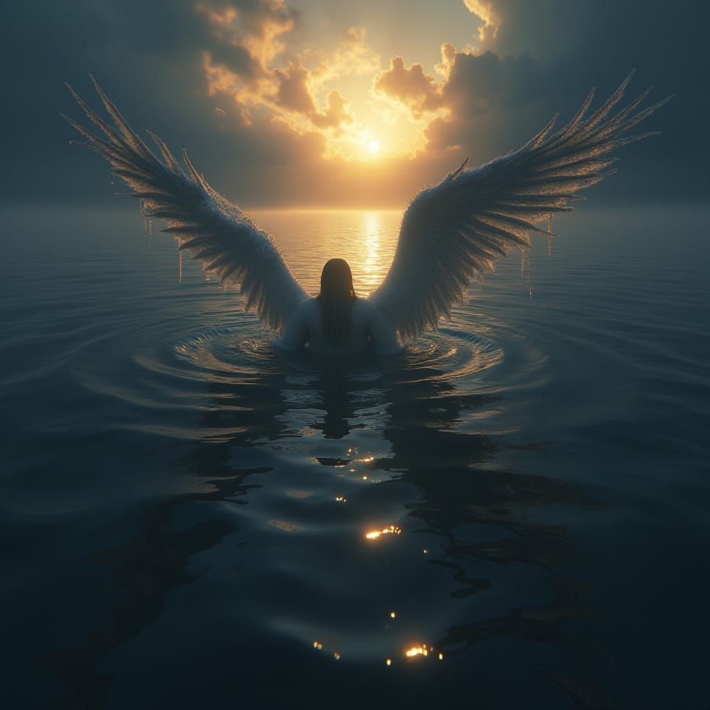 Tormented Soul Lost at Sea in Dark Fantasy Masterpiece