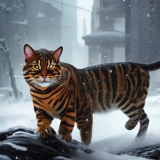 Bengal Cats in the Snow