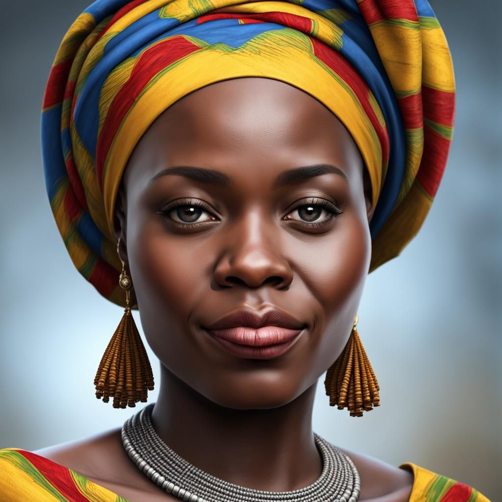 Realistic Portrait of Beautiful Congolese Woman