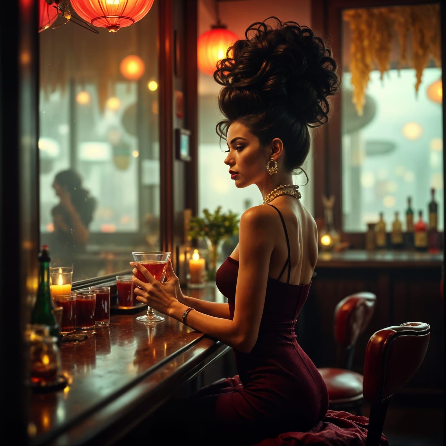 Hyperrealistic Portrait of a 1960s Woman with Big Hair