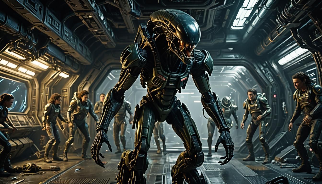 Ellen Ripley Battles Alien Queen in Epic Film Still
