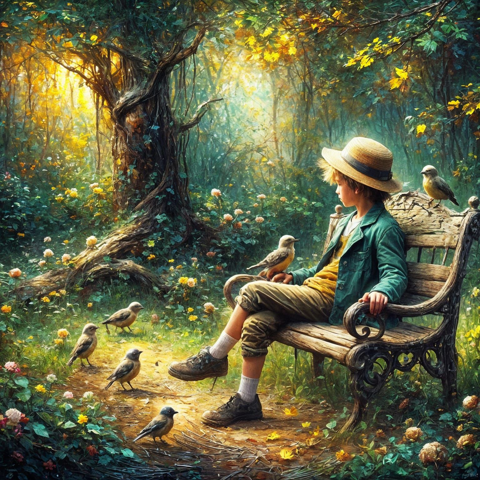 Sit out in the woods and enjoy the silence and birds!