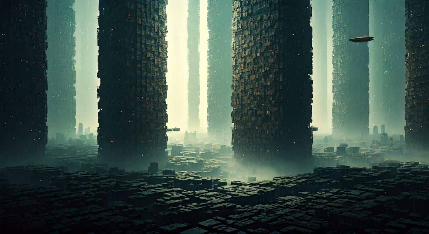 Dystopian Metropolis of 3030: Toxic Skyscrapers
