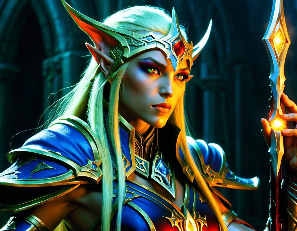 Blood Elf Mage Close-Up Portrait