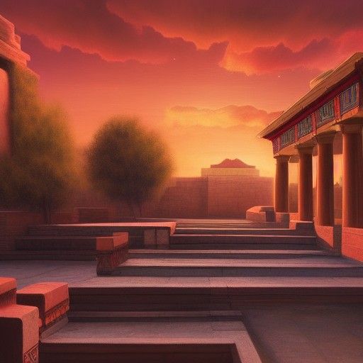 Knossos Palace at Night: A Minoan Splendor