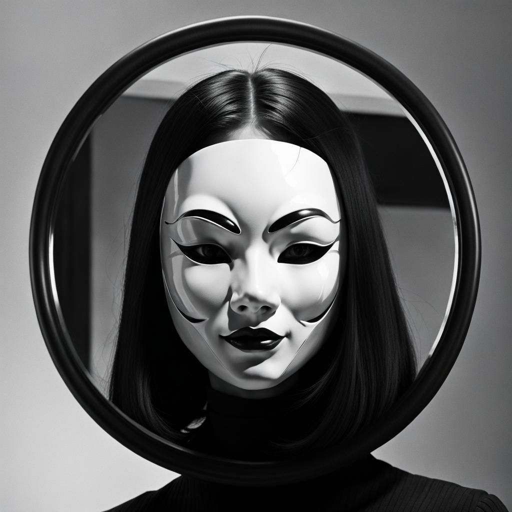 Masked Face Reflects Torment