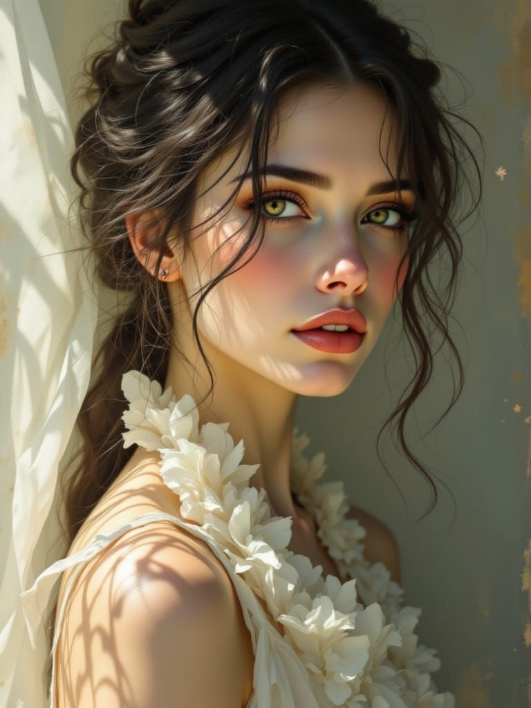 Winsome Woman in Art Nouveau Style