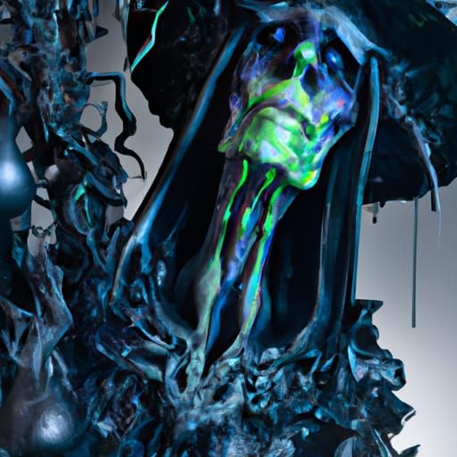 Beautiful Demon Witch in Surreal Horror Style